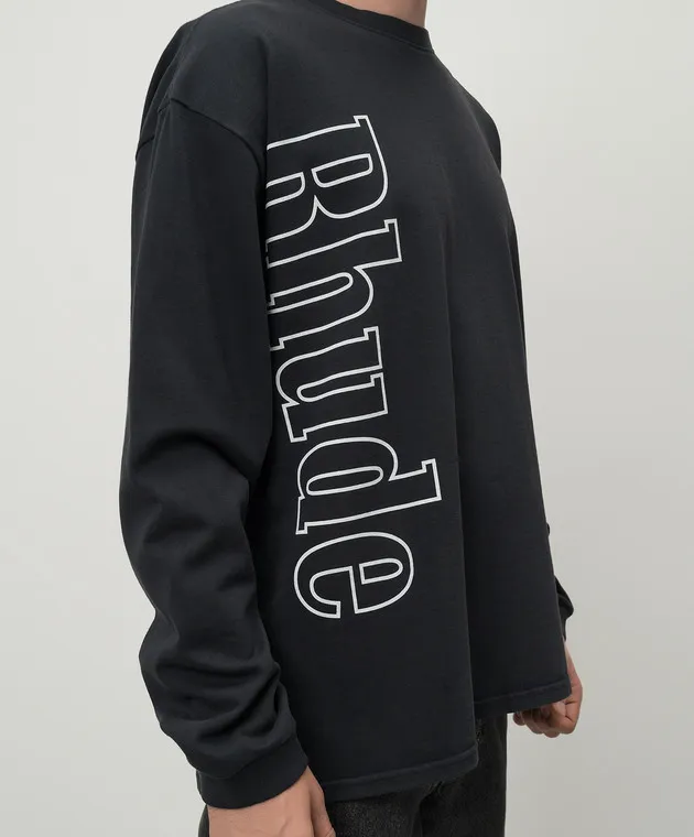 Rhude Black longsleeve with logo print