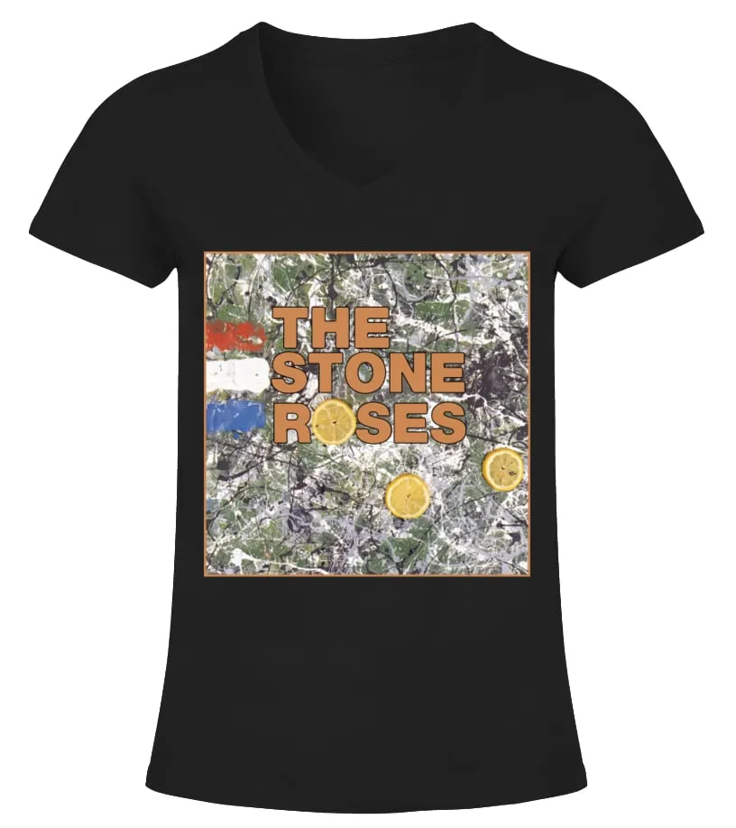 RK80S013BK. THE STONE ROSES  THE STONE ROSES CAMISETA CUELLO PICO MUJER