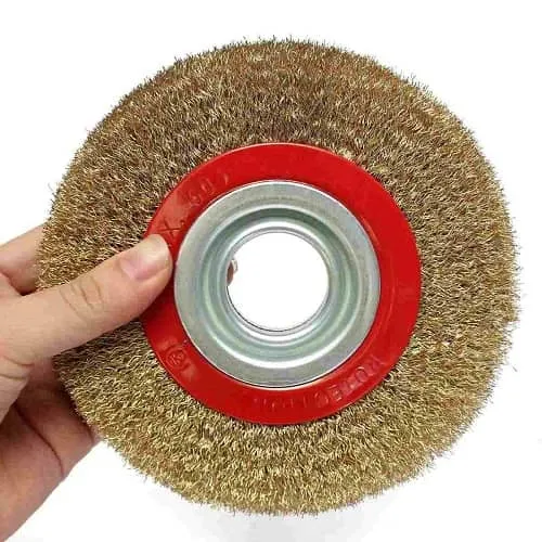 Rueda Cepillo De Acero Latonado 178 Mm