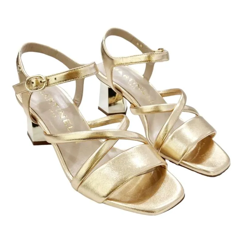 SANDALIA MUJER MARTINELLI TACON MEDIO GOLD dorado