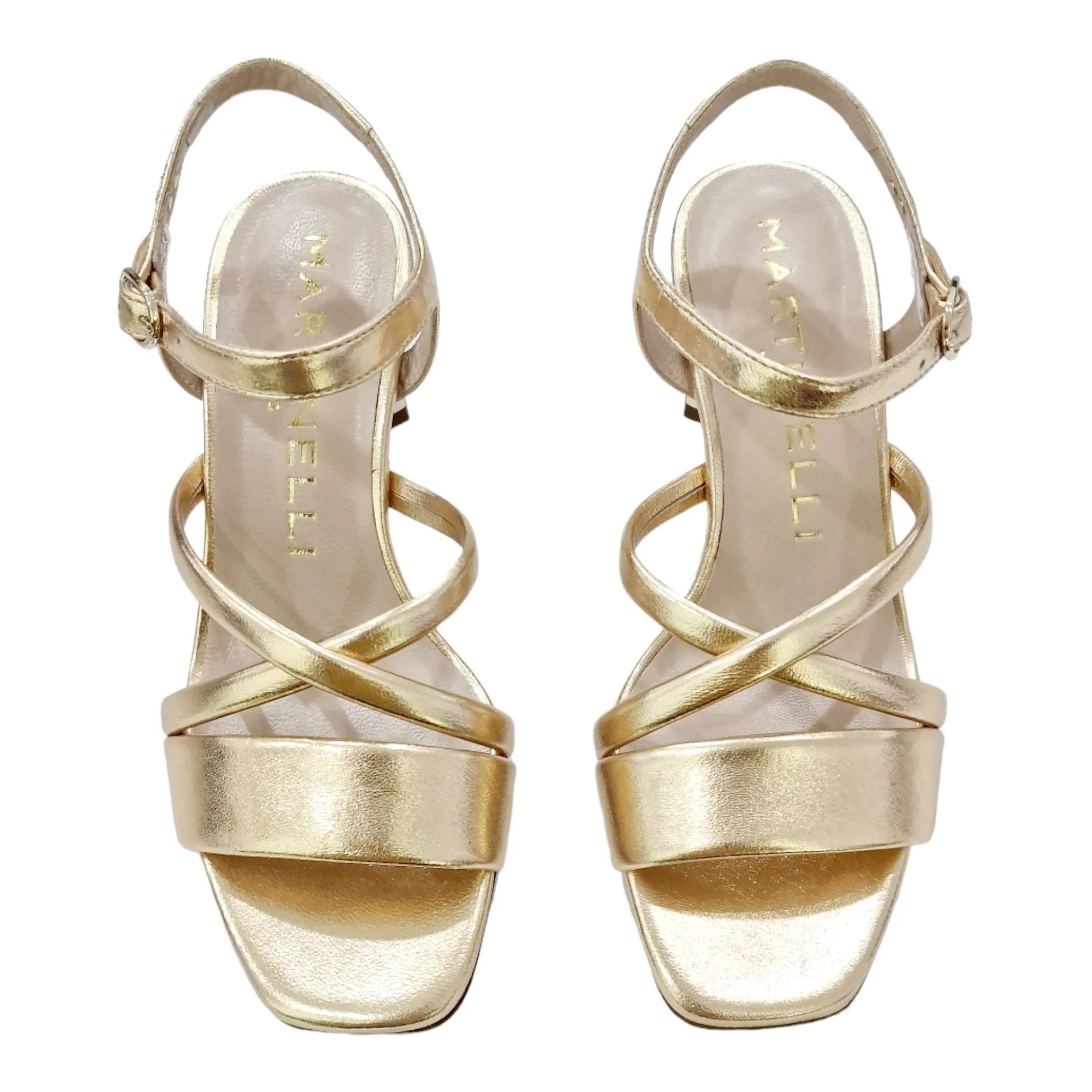 SANDALIA MUJER MARTINELLI TACON MEDIO GOLD dorado