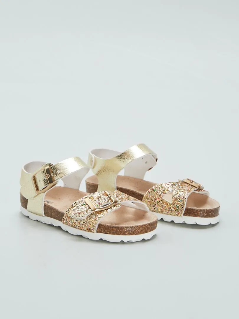SANDALIAS CON TIRAS  AMARILLO