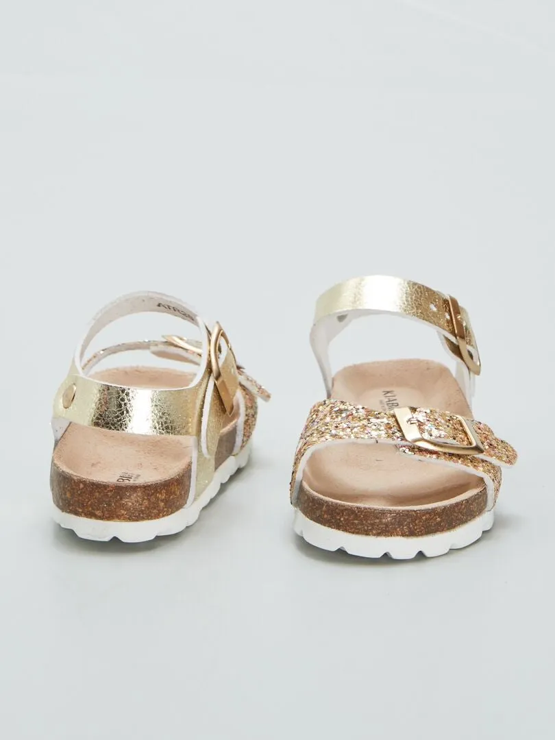 SANDALIAS CON TIRAS  AMARILLO