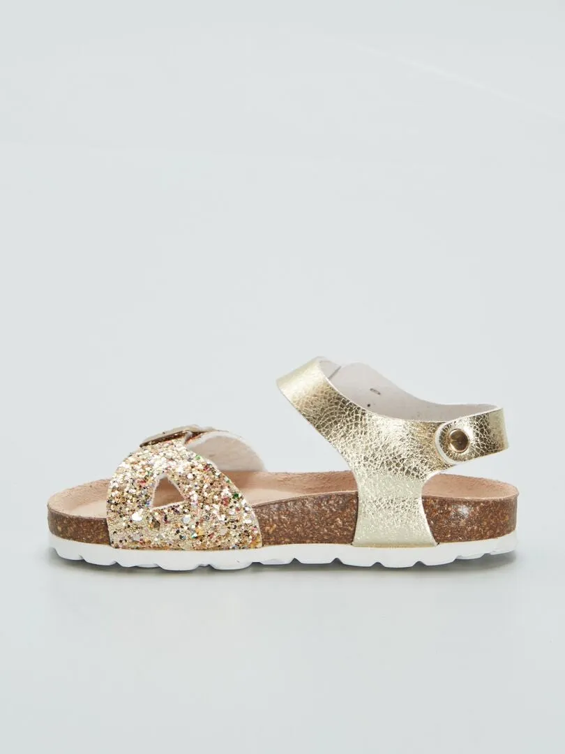 SANDALIAS CON TIRAS  AMARILLO