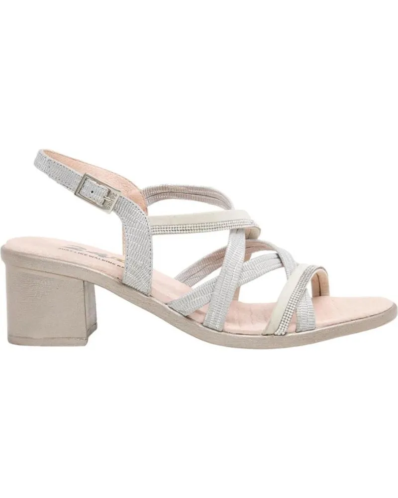SANDALIAS DE MUJER 24 HORAS SANDALIAS TACON COMODO RELAX CREMATWIS PANNA