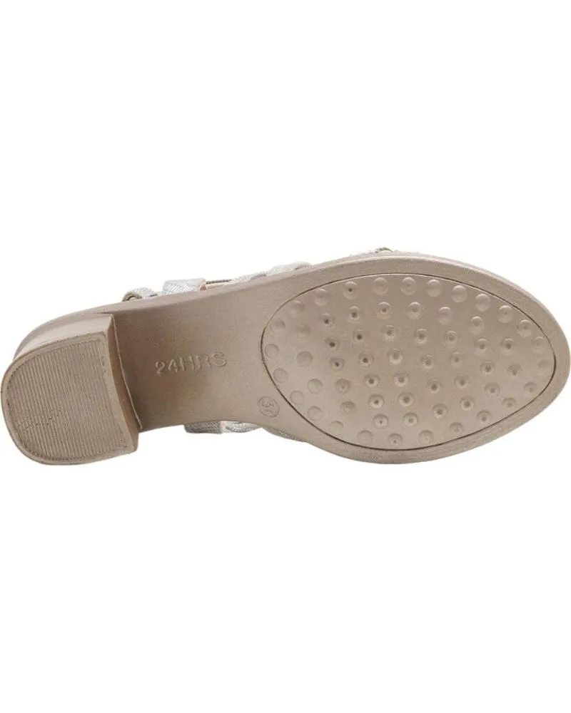 SANDALIAS DE MUJER 24 HORAS SANDALIAS TACON COMODO RELAX CREMATWIS PANNA