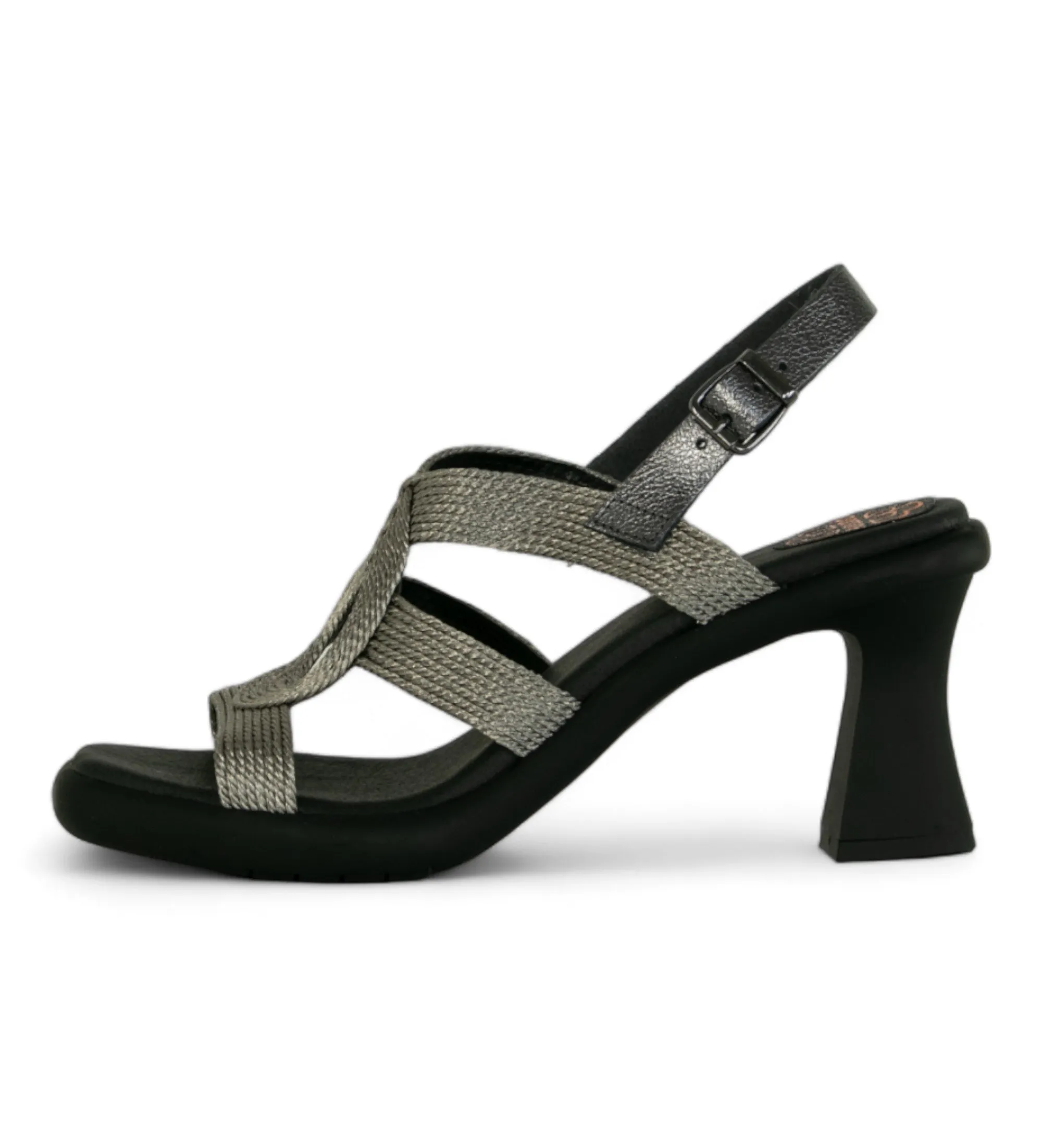 SANDALIAS PLOMO PLATEADO ALTURA TACóN 9CM