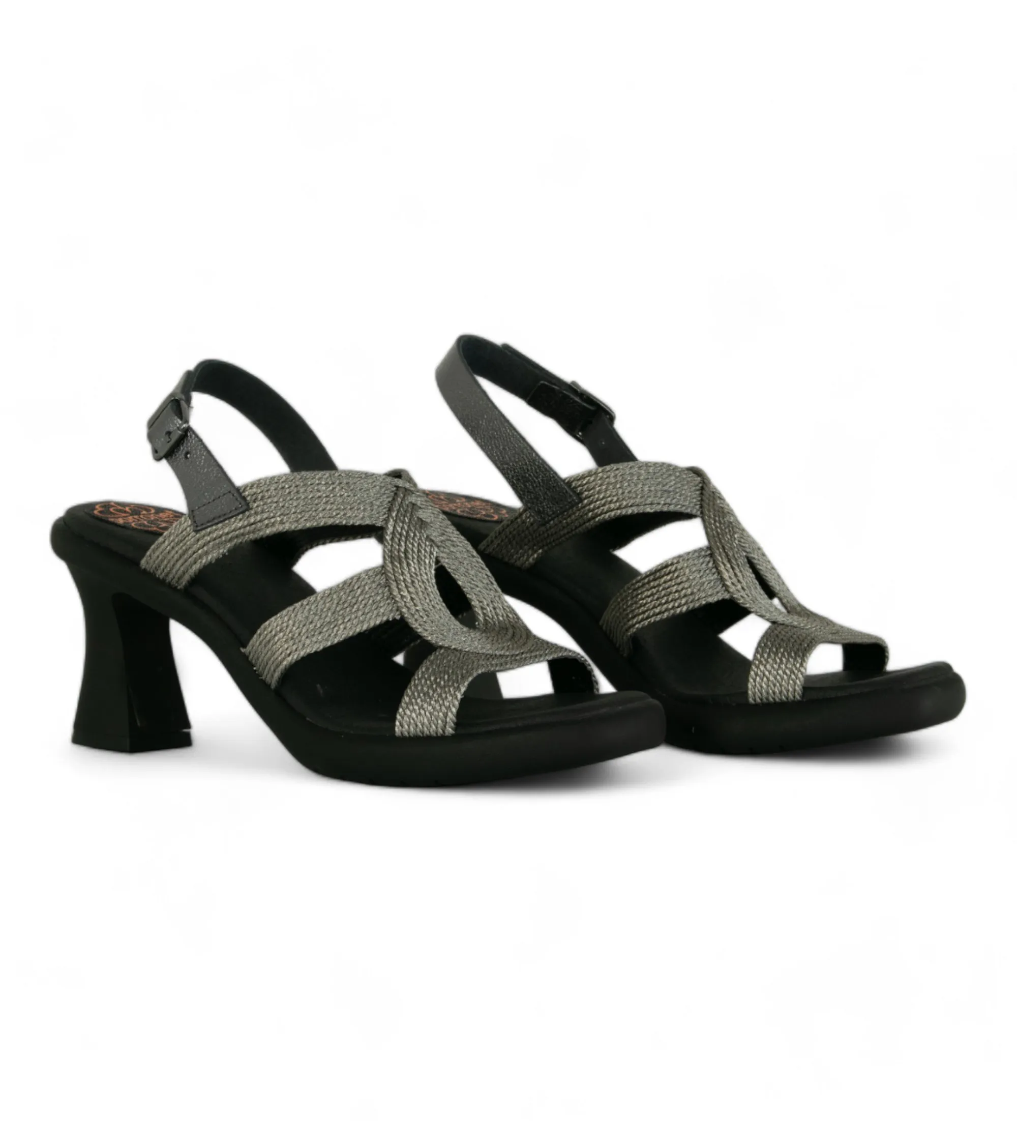 SANDALIAS PLOMO PLATEADO ALTURA TACóN 9CM