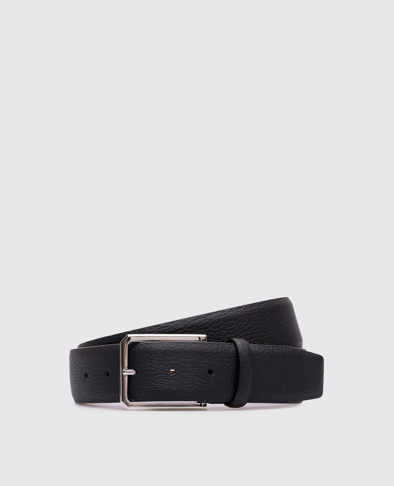 Santoni Black leather strap with logo