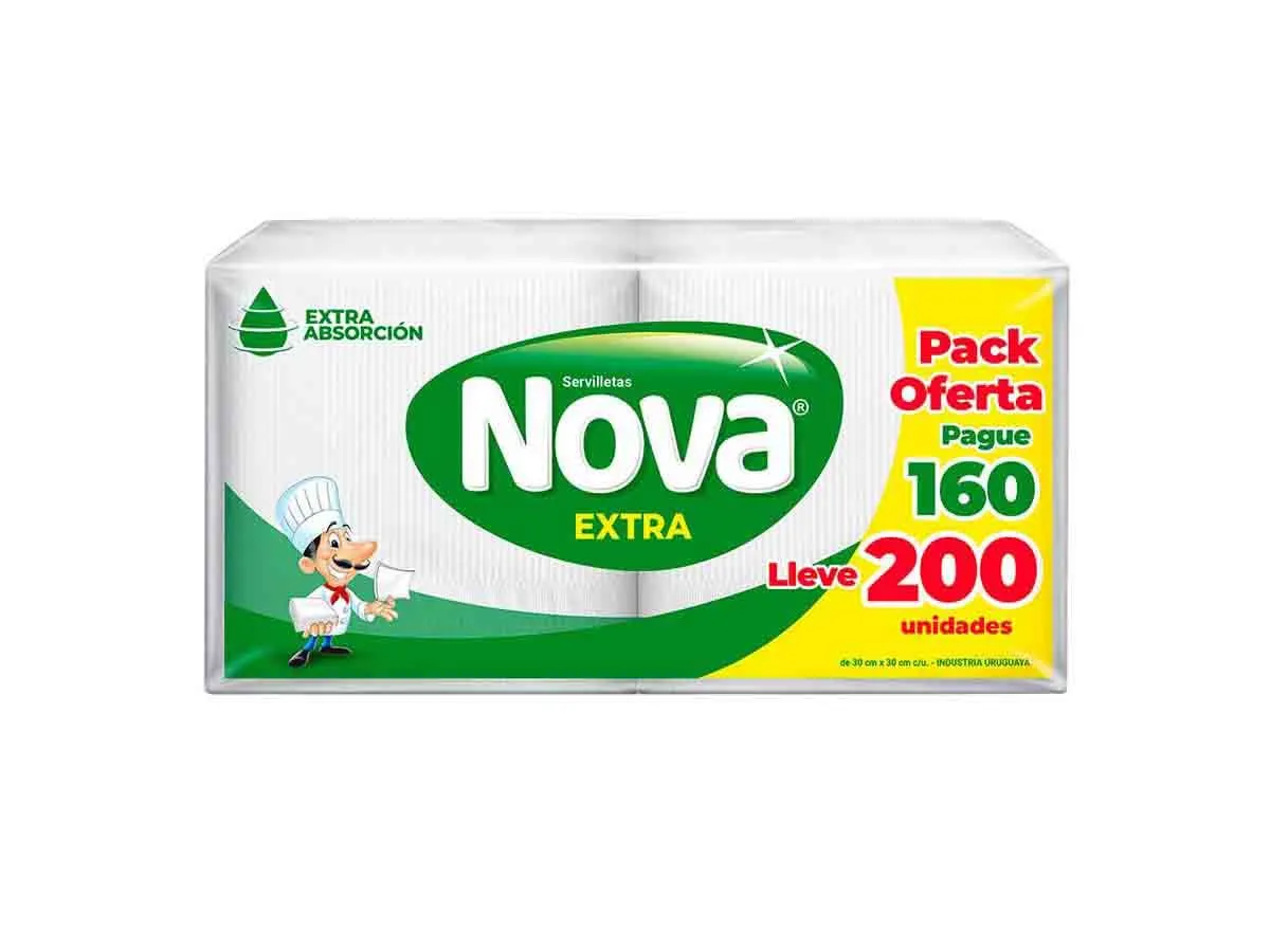 Servilleta de Mesa NOVA Blanca  200 x 160 Unidades