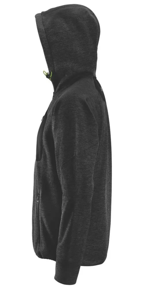 Snickers FlexiWork, sudadera con capucha en tejido polar, negro, talla M (pecho 39
