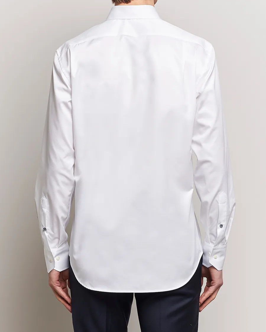 Stenströms Fitted Body Cotton Twill Cut Away Shirt White