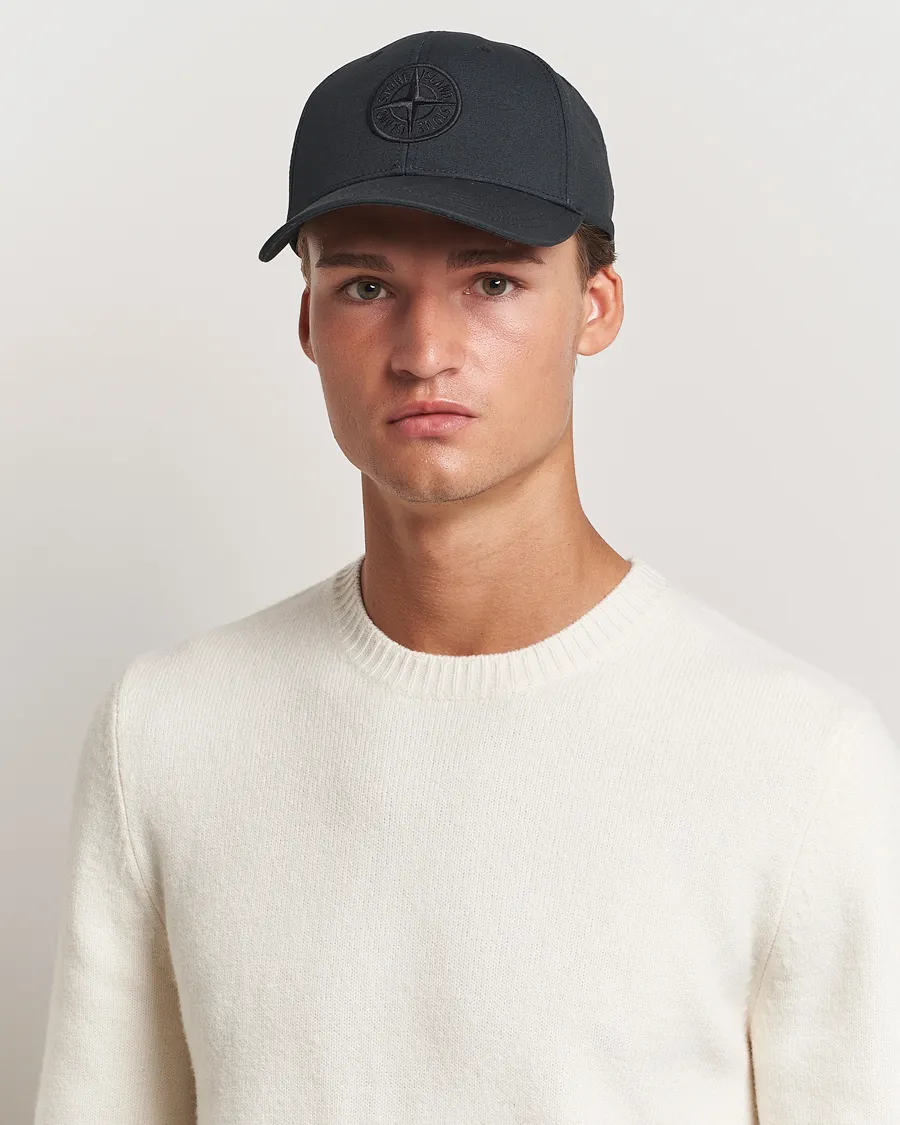Stone Island Cotton Rep Logo Cap Black