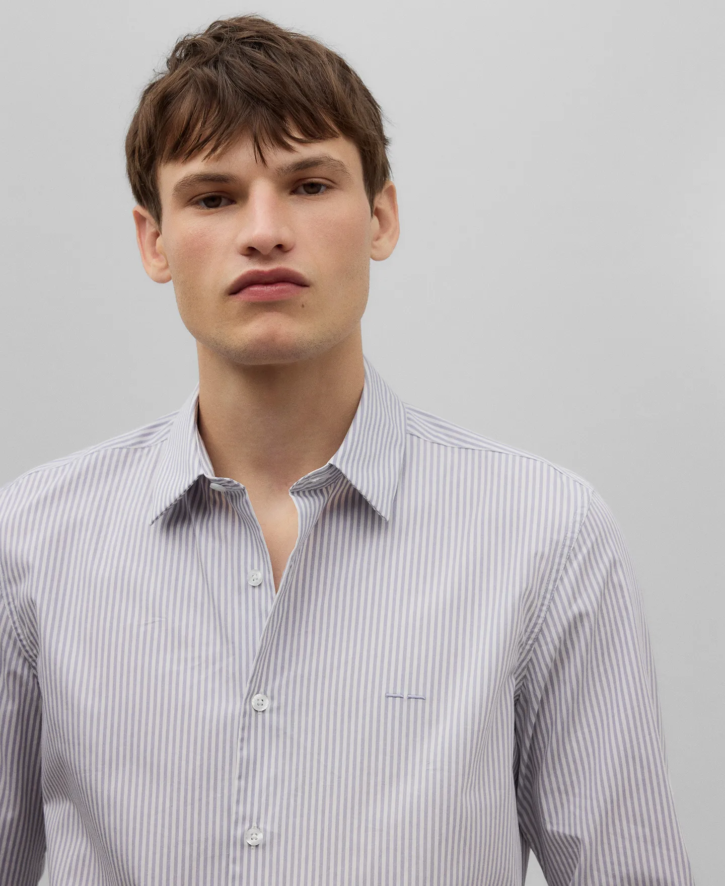 Striped cotton shirt man