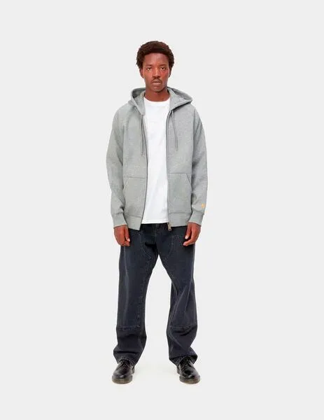 SUDADERA CAP. ABIERTA CARHARTT HOODED CHASE  GREY HEATHER
