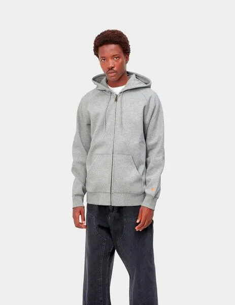 SUDADERA CAP. ABIERTA CARHARTT HOODED CHASE  GREY HEATHER