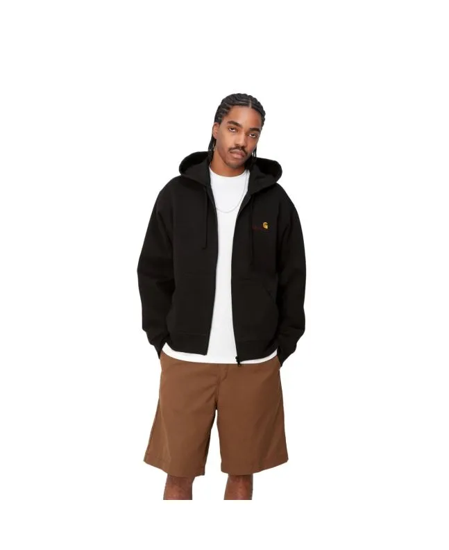 Sudadera con capucha y cremallera Carhartt WIP Hooded American Script Jacket Negra