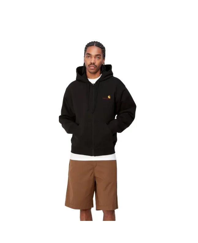 Sudadera con capucha y cremallera Carhartt WIP Hooded American Script Jacket Negra