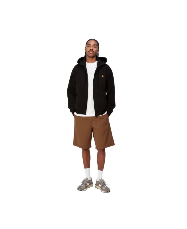 Sudadera con capucha y cremallera Carhartt WIP Hooded American Script Jacket Negra