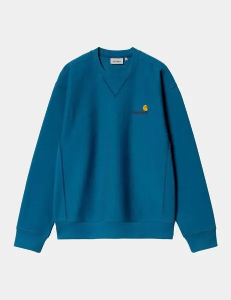 SUDADERA CREW CARHARTT AMERICAN SCRIPT  SODALITE