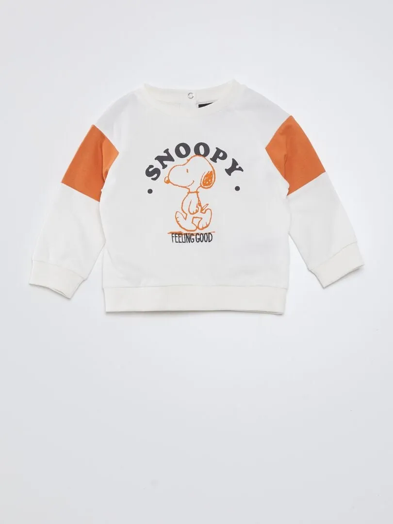 SUDADERA DE CUELLO REDONDO 'SNOOPY'  BLANCO