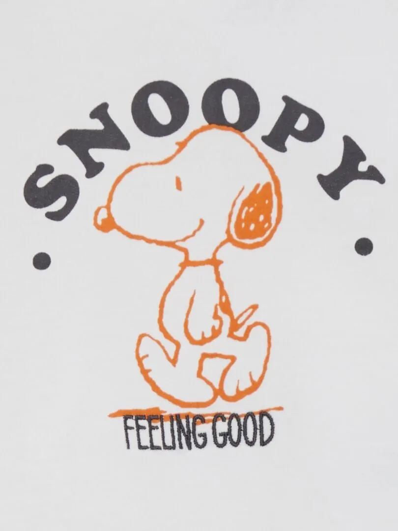 SUDADERA DE CUELLO REDONDO 'SNOOPY'  BLANCO