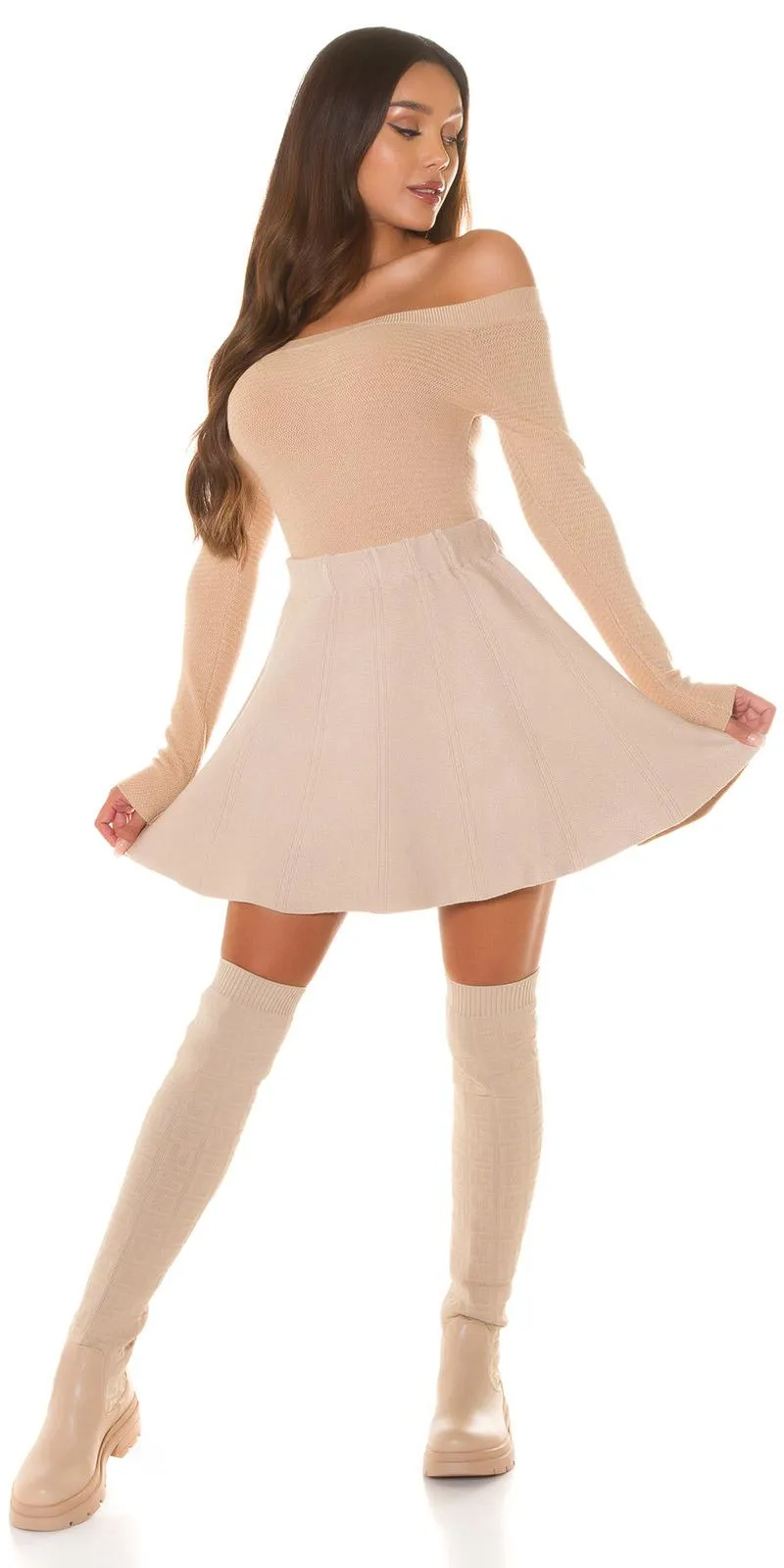 Suéter ajustado Beige