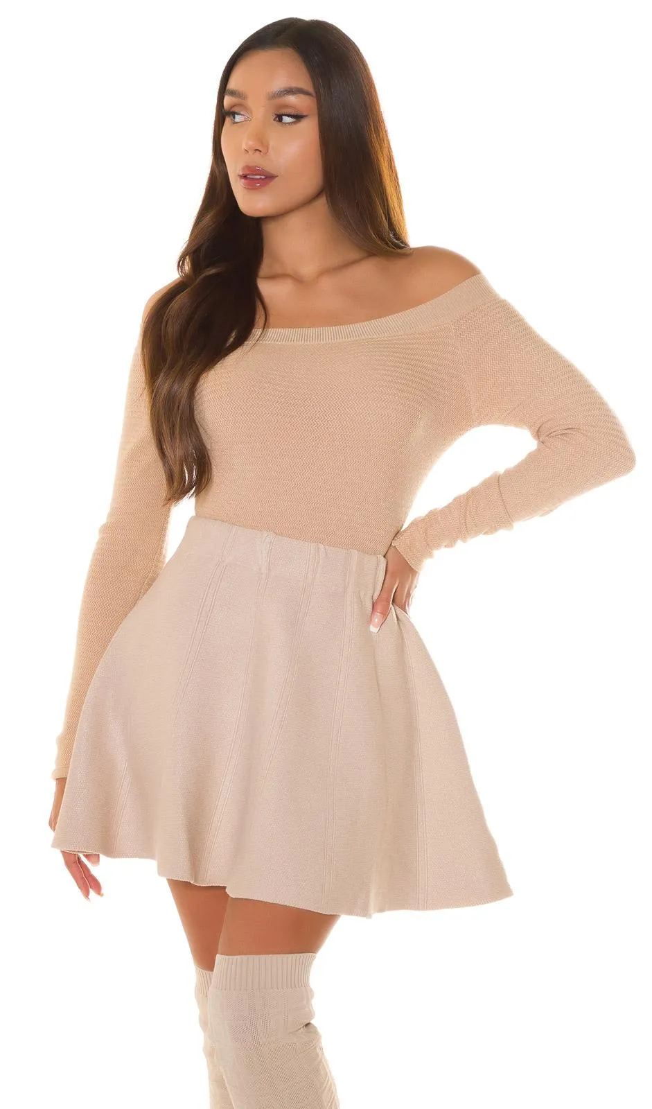 Suéter ajustado Beige