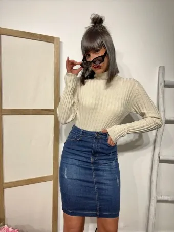 Suéter Básico Canalé AMAURY Beige