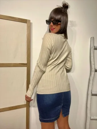 Suéter Básico Canalé AMAURY Beige