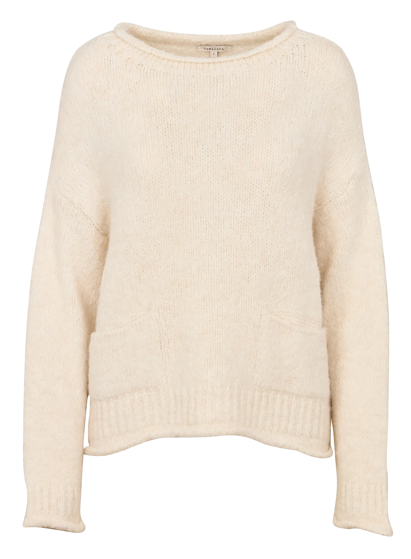 Suéter extragrande de punto mullido grueso en blanco