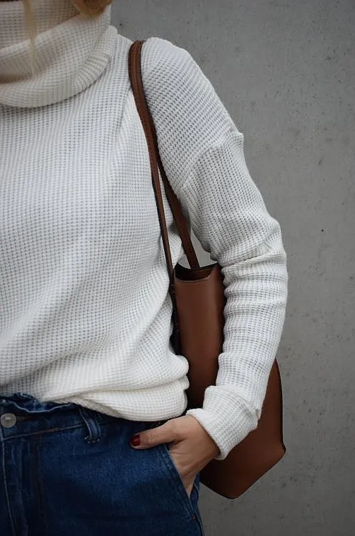 SUéTER M.ASCHBE ORIGINAL TURTLENECK STRUCTURE  CREAM  WOMEN´S