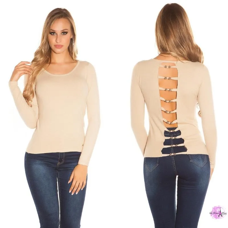 Suéter minimalista beige