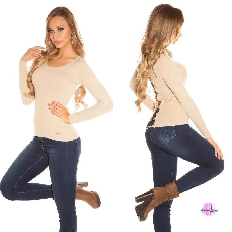 Suéter minimalista beige