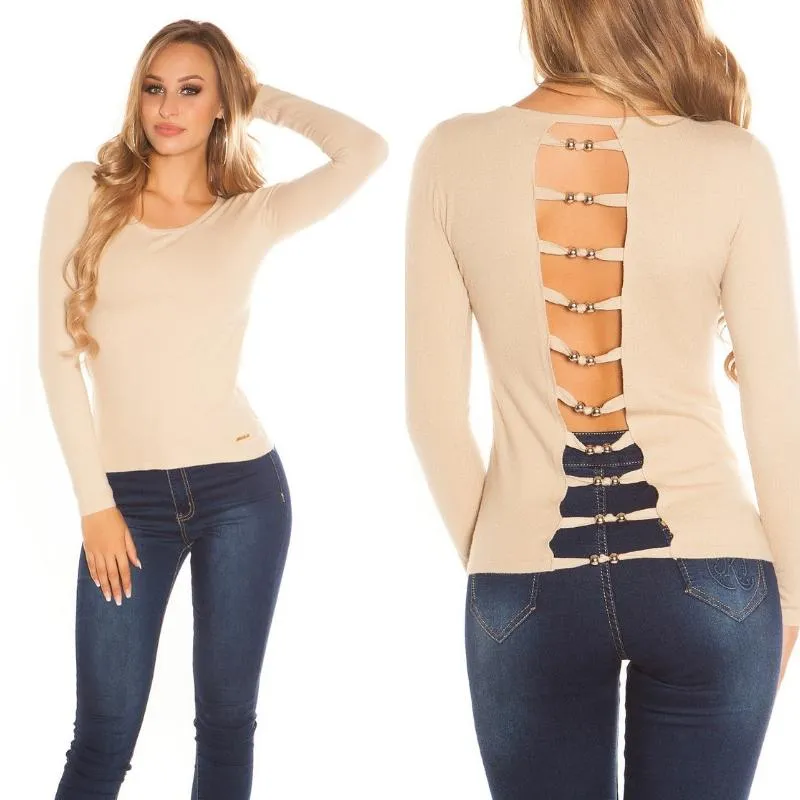 Suéter minimalista beige