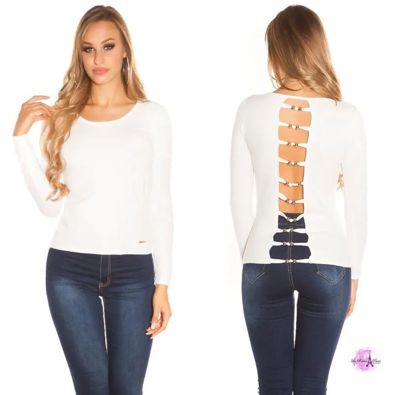 Suéter minimalista blanco
