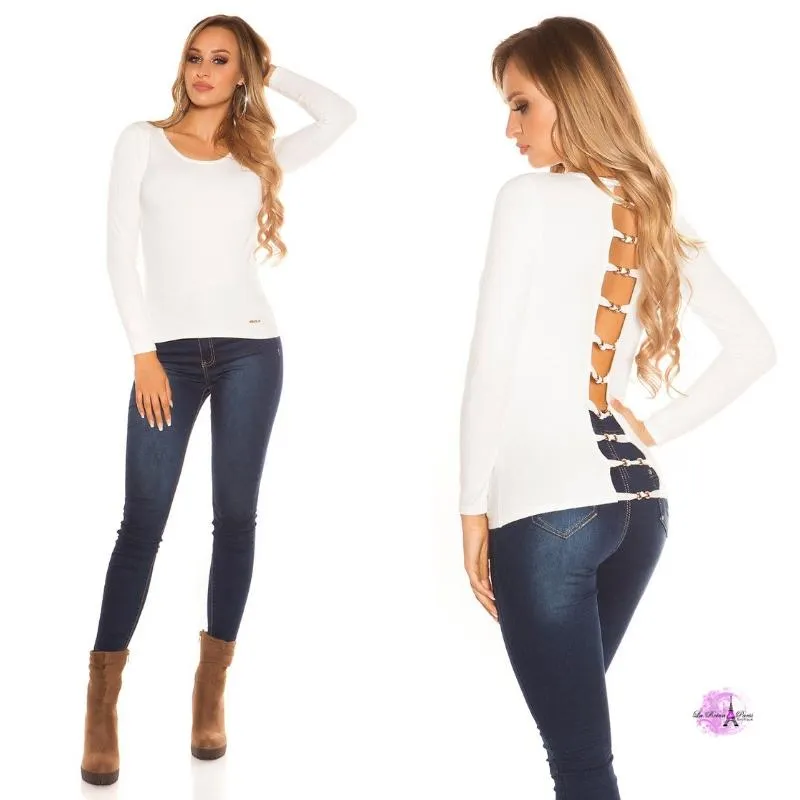 Suéter minimalista blanco