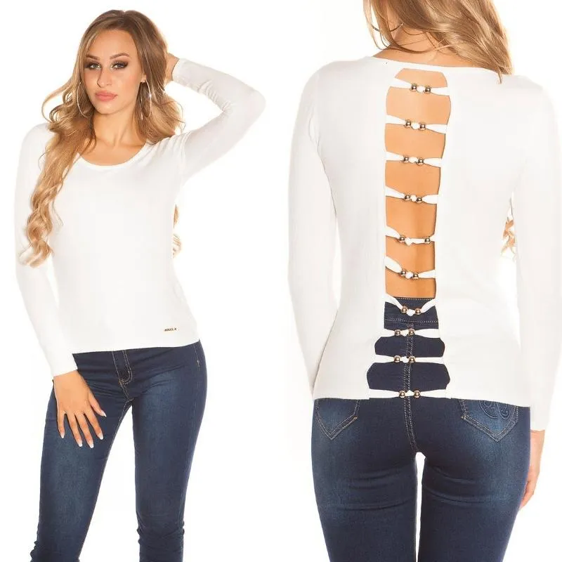 Suéter minimalista blanco
