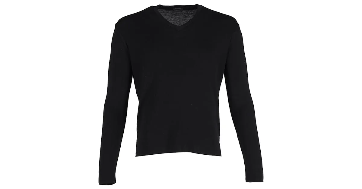 SUéTER VNECK JIL SANDER EN LANA NEGRA NEGRO 