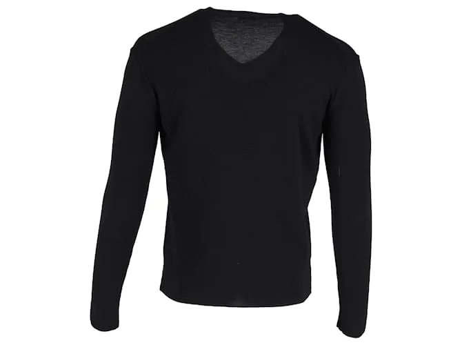 SUéTER VNECK JIL SANDER EN LANA NEGRA NEGRO 