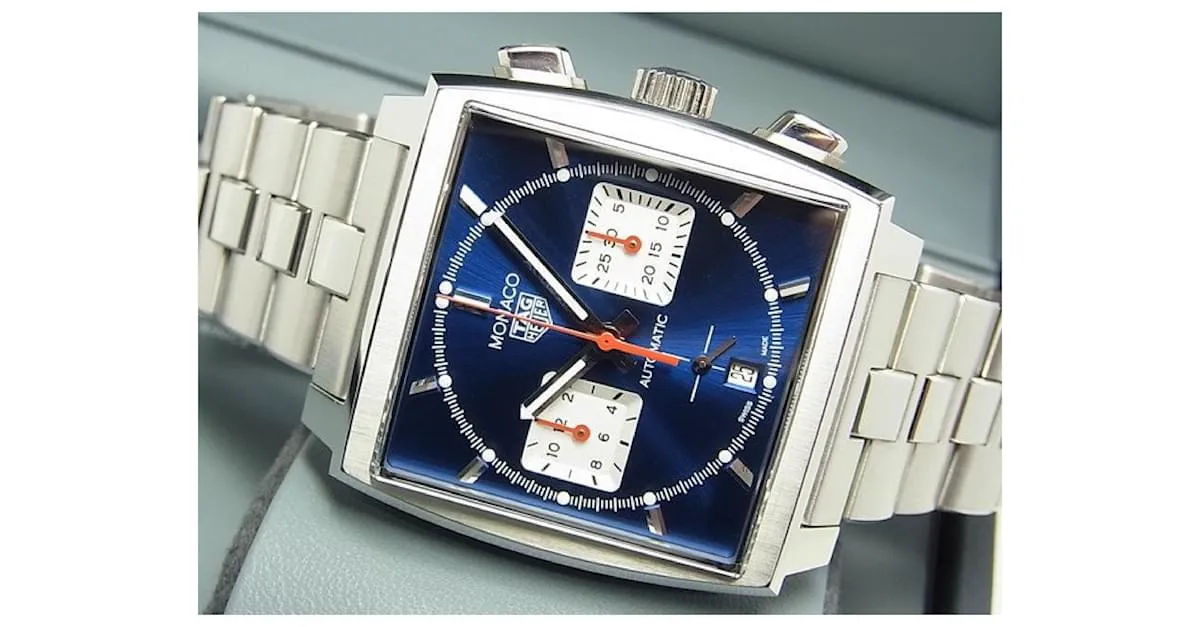 TAG HEUER Monaco Cronógrafo Heuer02 azul Ref.CBL2111 Hombre Plata 
