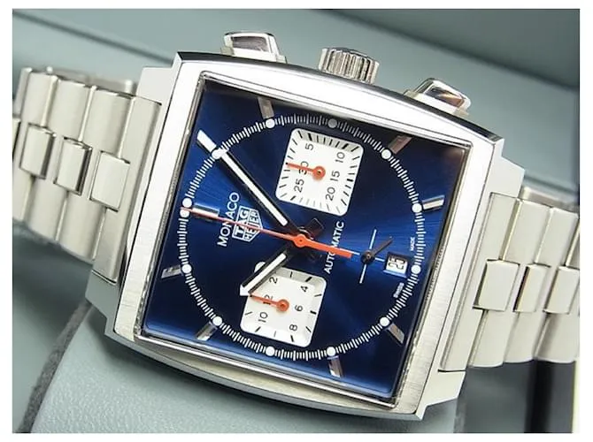 TAG HEUER Monaco Cronógrafo Heuer02 azul Ref.CBL2111 Hombre Plata 