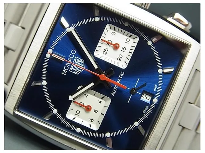 TAG HEUER Monaco Cronógrafo Heuer02 azul Ref.CBL2111 Hombre Plata 