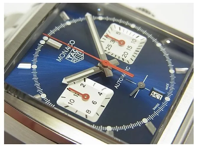 TAG HEUER Monaco Cronógrafo Heuer02 azul Ref.CBL2111 Hombre Plata 