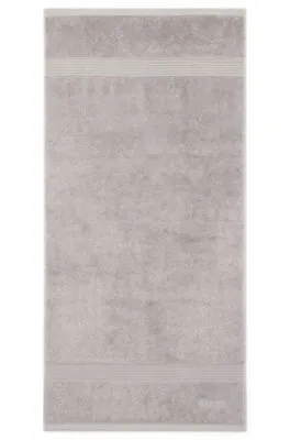 Toalla de mano plateada de algodón del Egeo con logo tonal