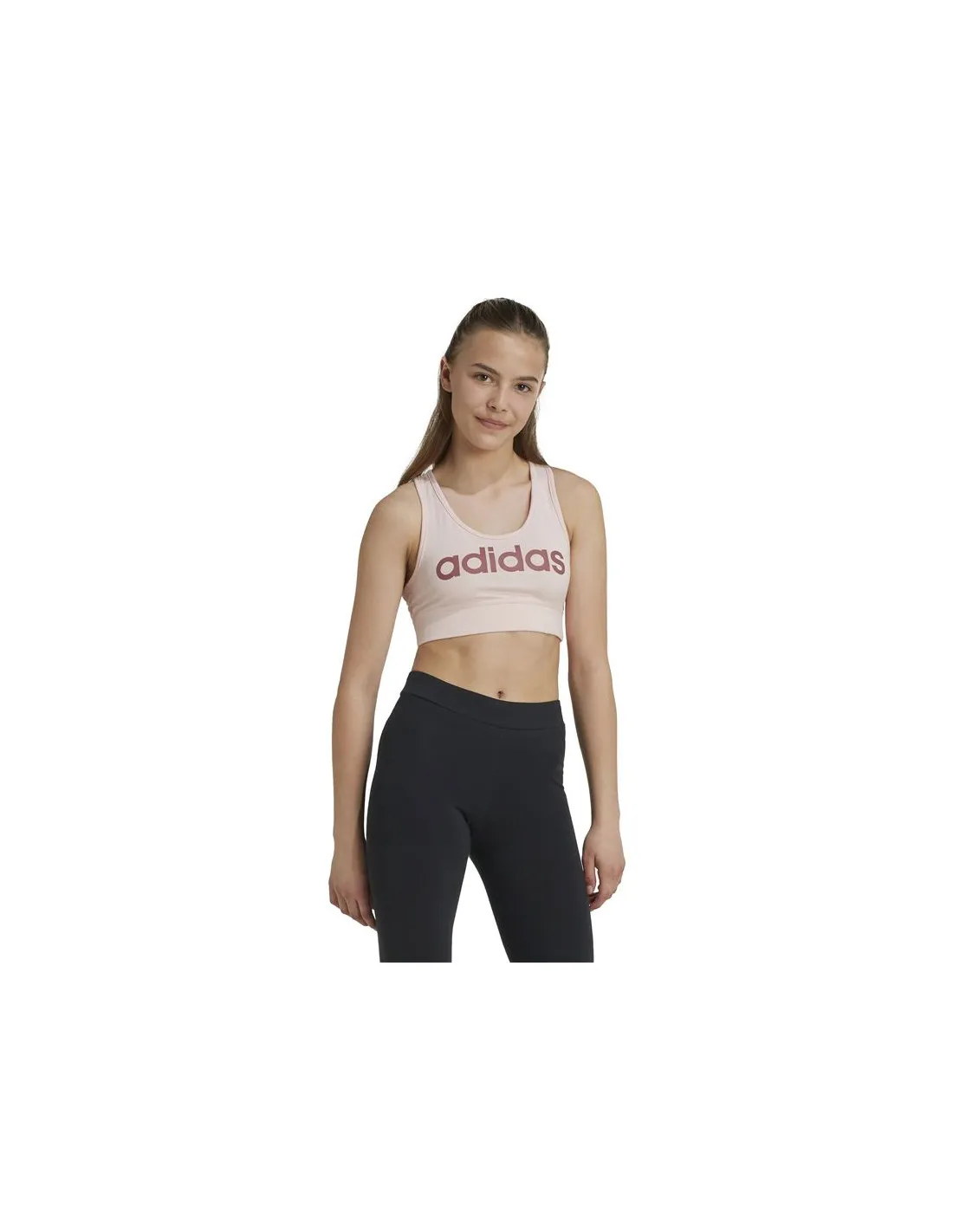 Top adidas Essentials Linear Logo Cotton Top Niña Rosa