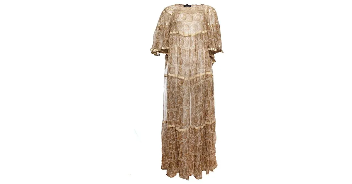 Twin Set Conjunto gemelo, Vestido Con Volantes Castaño 