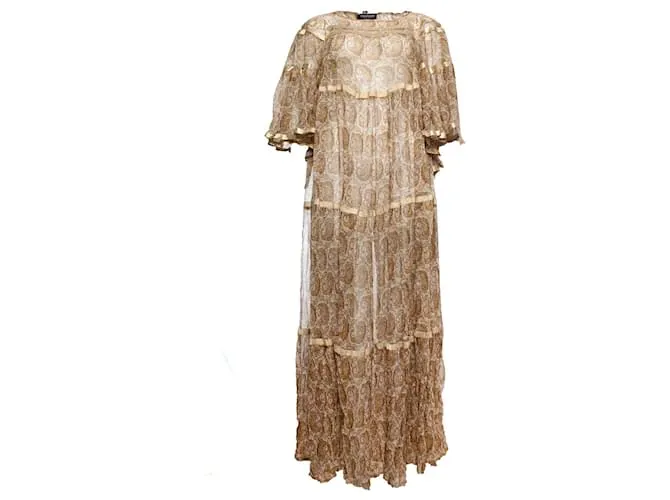 Twin Set Conjunto gemelo, Vestido Con Volantes Castaño 