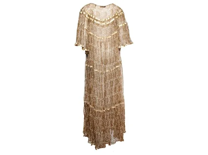 Twin Set Conjunto gemelo, Vestido Con Volantes Castaño 