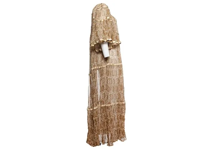 Twin Set Conjunto gemelo, Vestido Con Volantes Castaño 